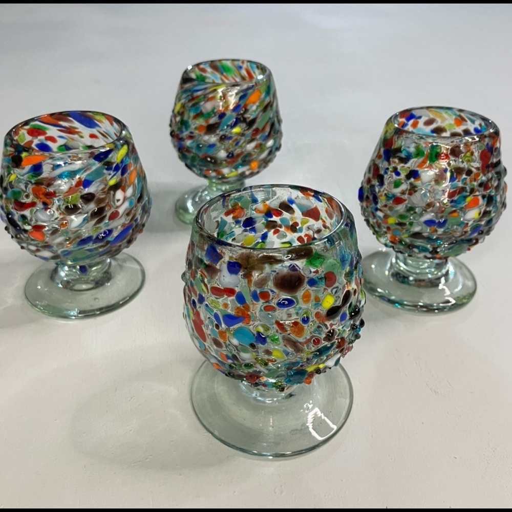 Confetti Glass Brandy Snifter Set